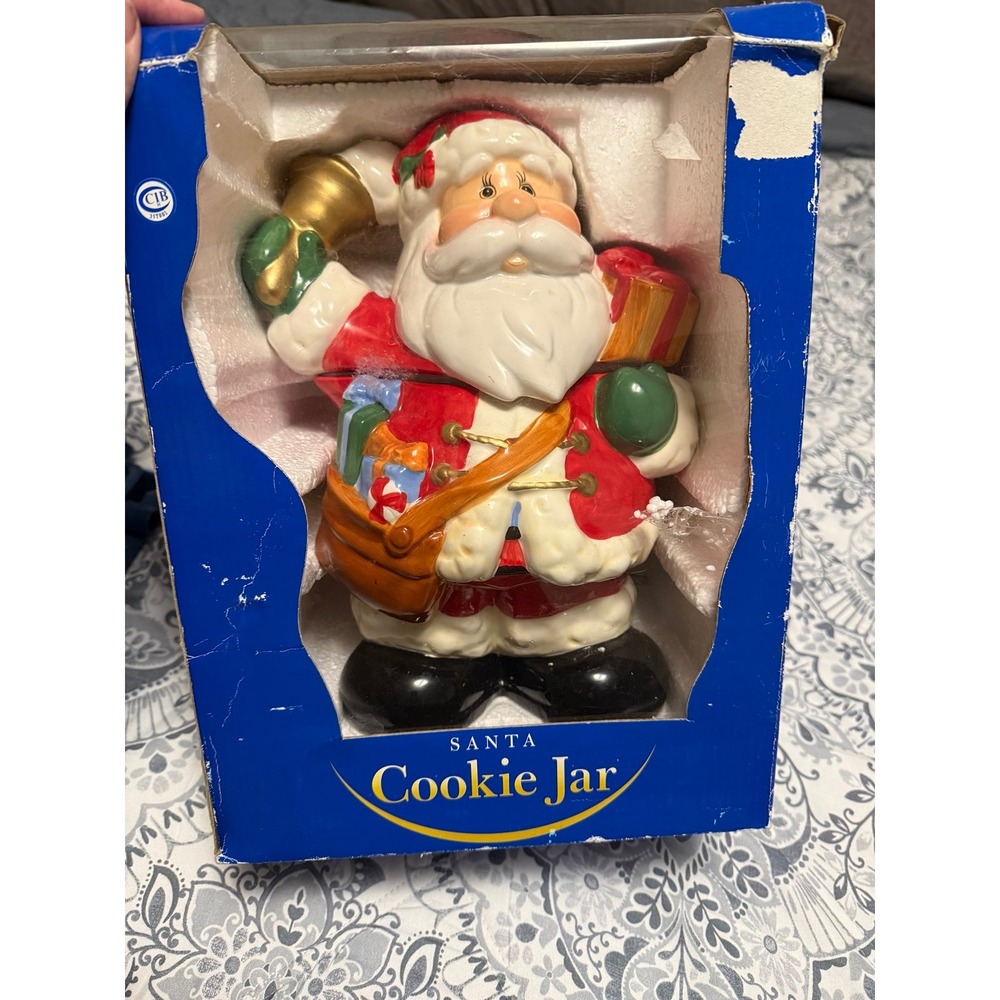 Rite Aide Corp 2007 Santa Ceramic Cookie Jar in open box 11.25", Christmas,